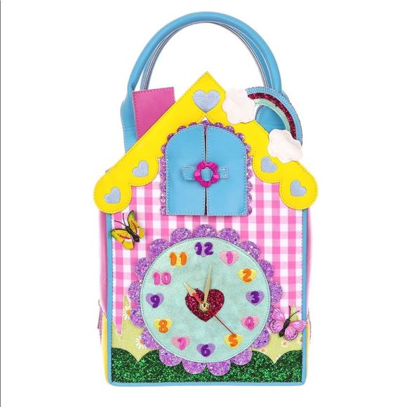 Irregular Choice Handbags - Irregular Choice NWT Dream Time Bag Home Rainbow Clock Glittery Costume Colorful